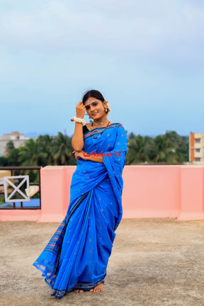Sky Blue Pittala Cotton Saree