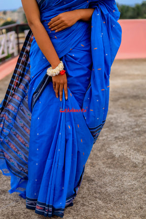 Sky Blue Pittala Cotton Saree
