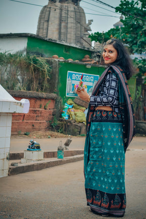 Jodi Sankha, Boita & Ducks Khandua Cotton Saree