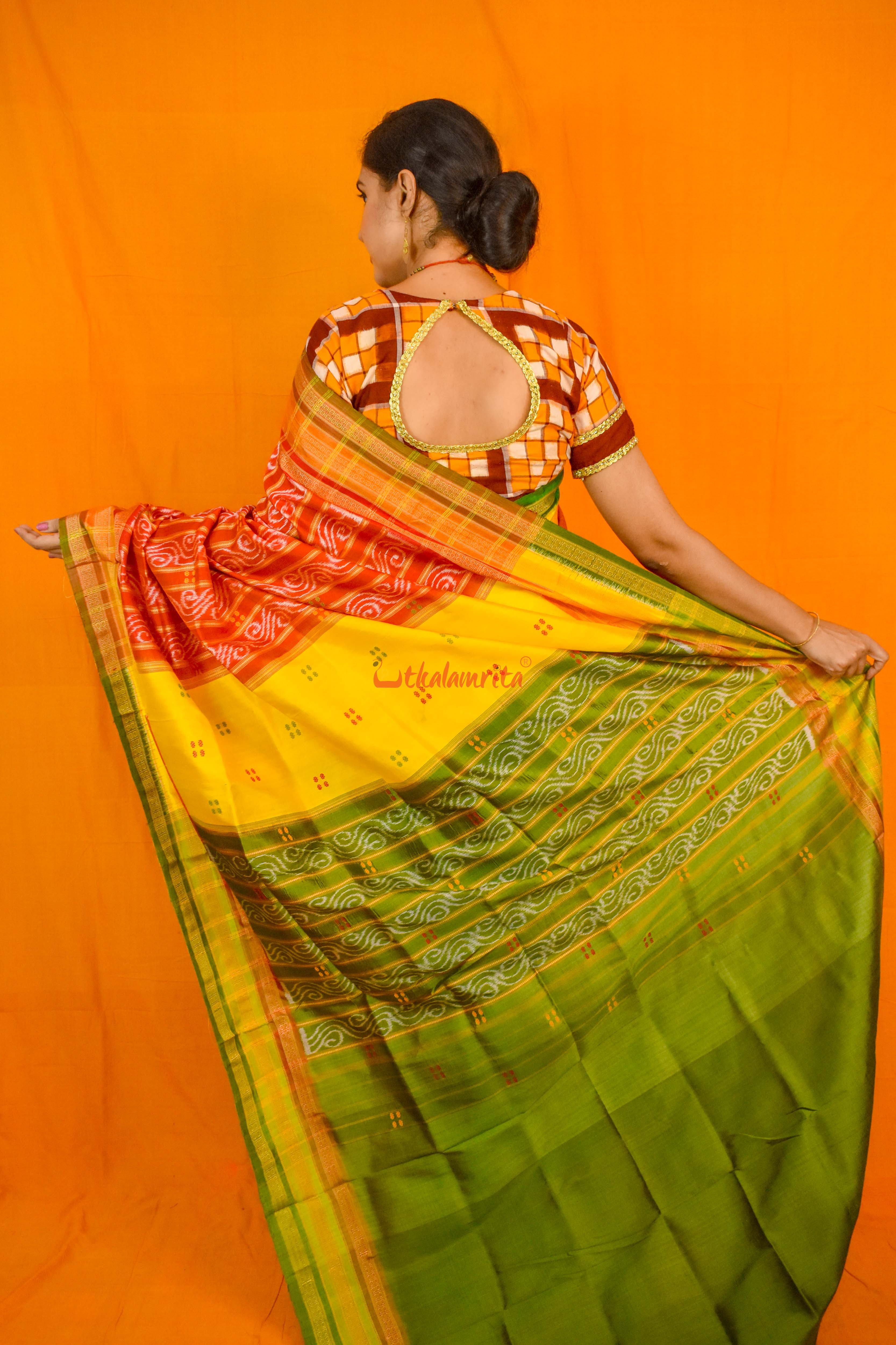 Ghee Kathifera Triple Border Khandua Silk