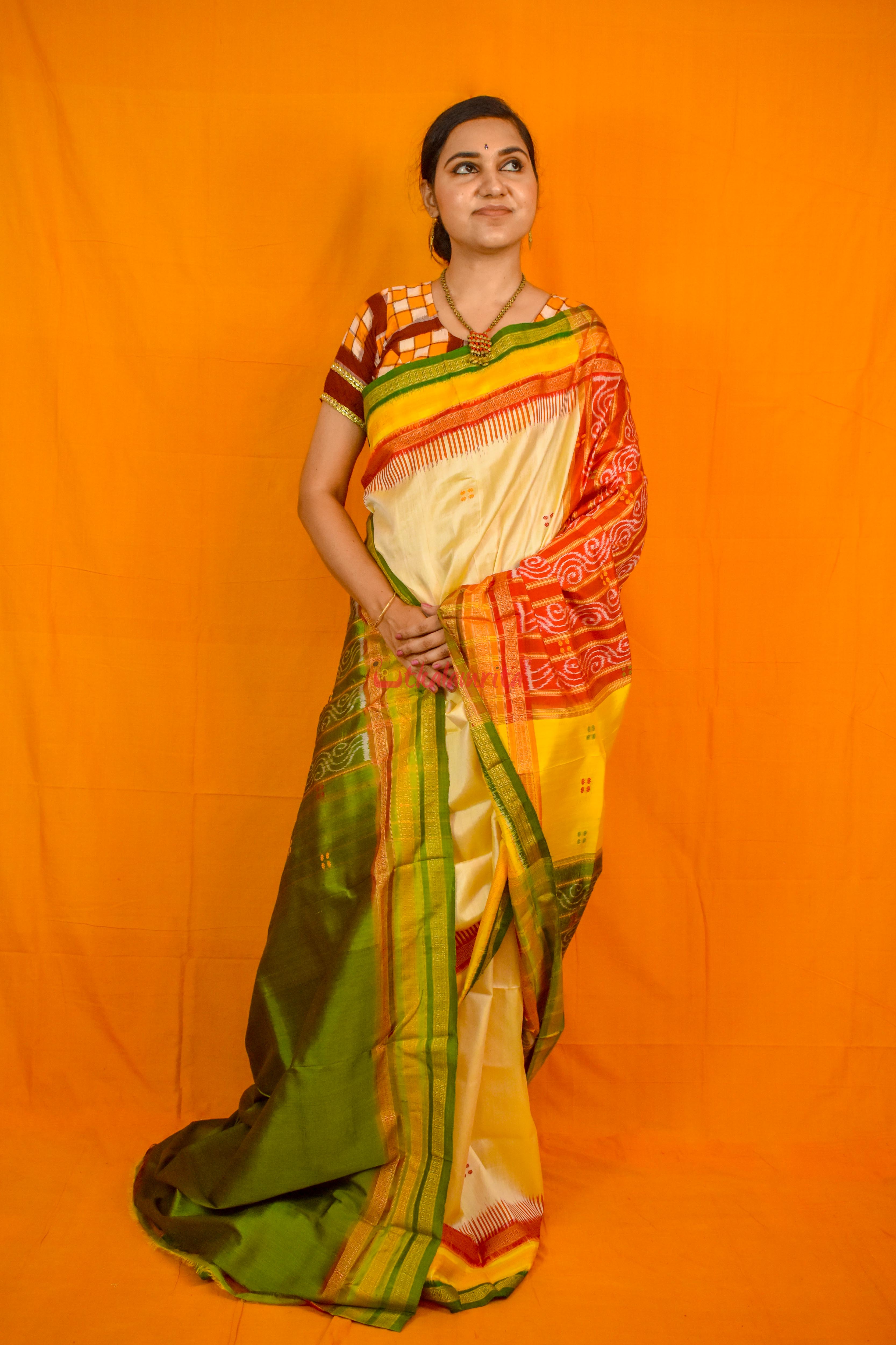 Ghee Kathifera Triple Border Khandua Silk