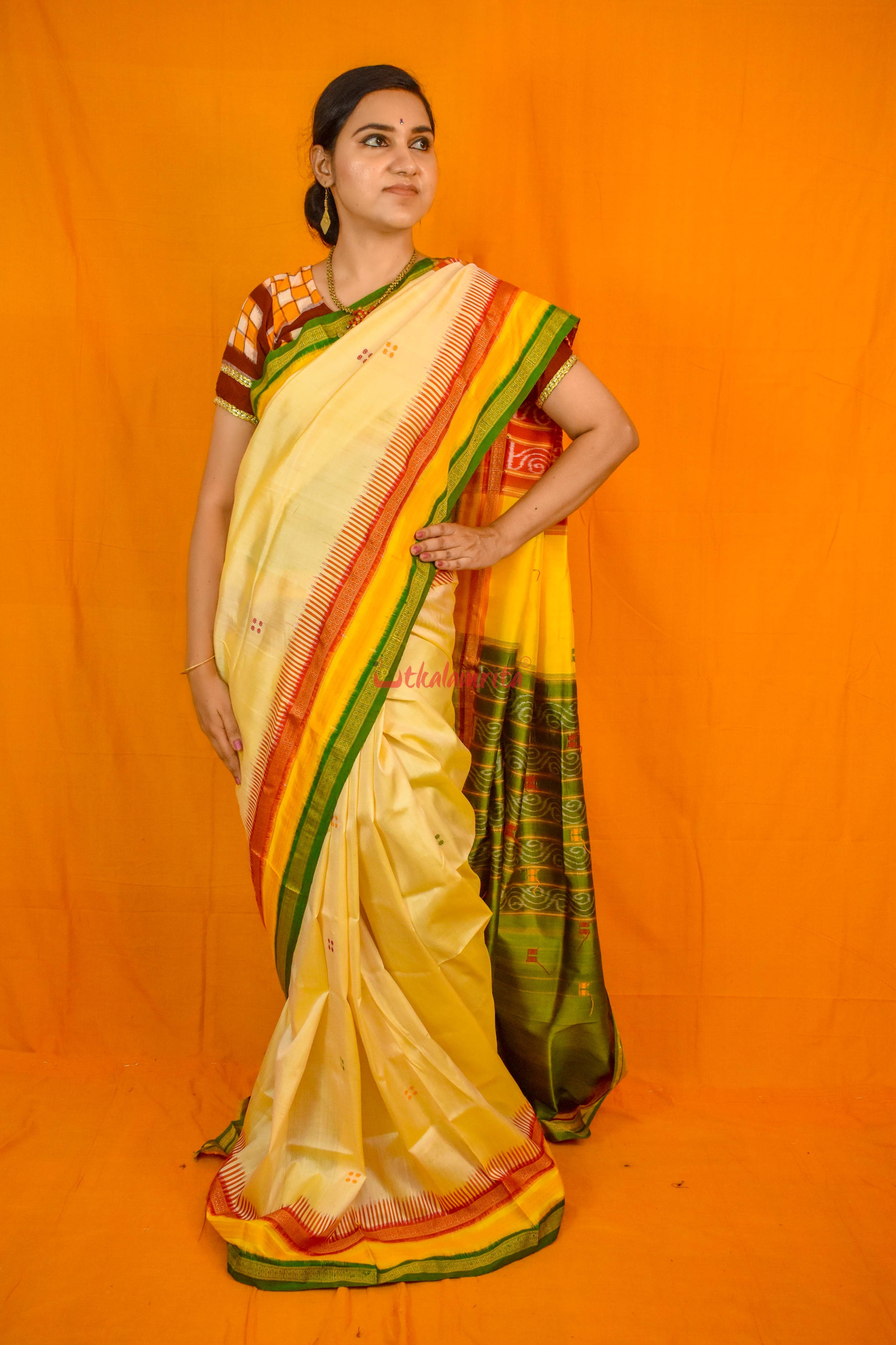 Ghee Kathifera Triple Border Khandua Silk