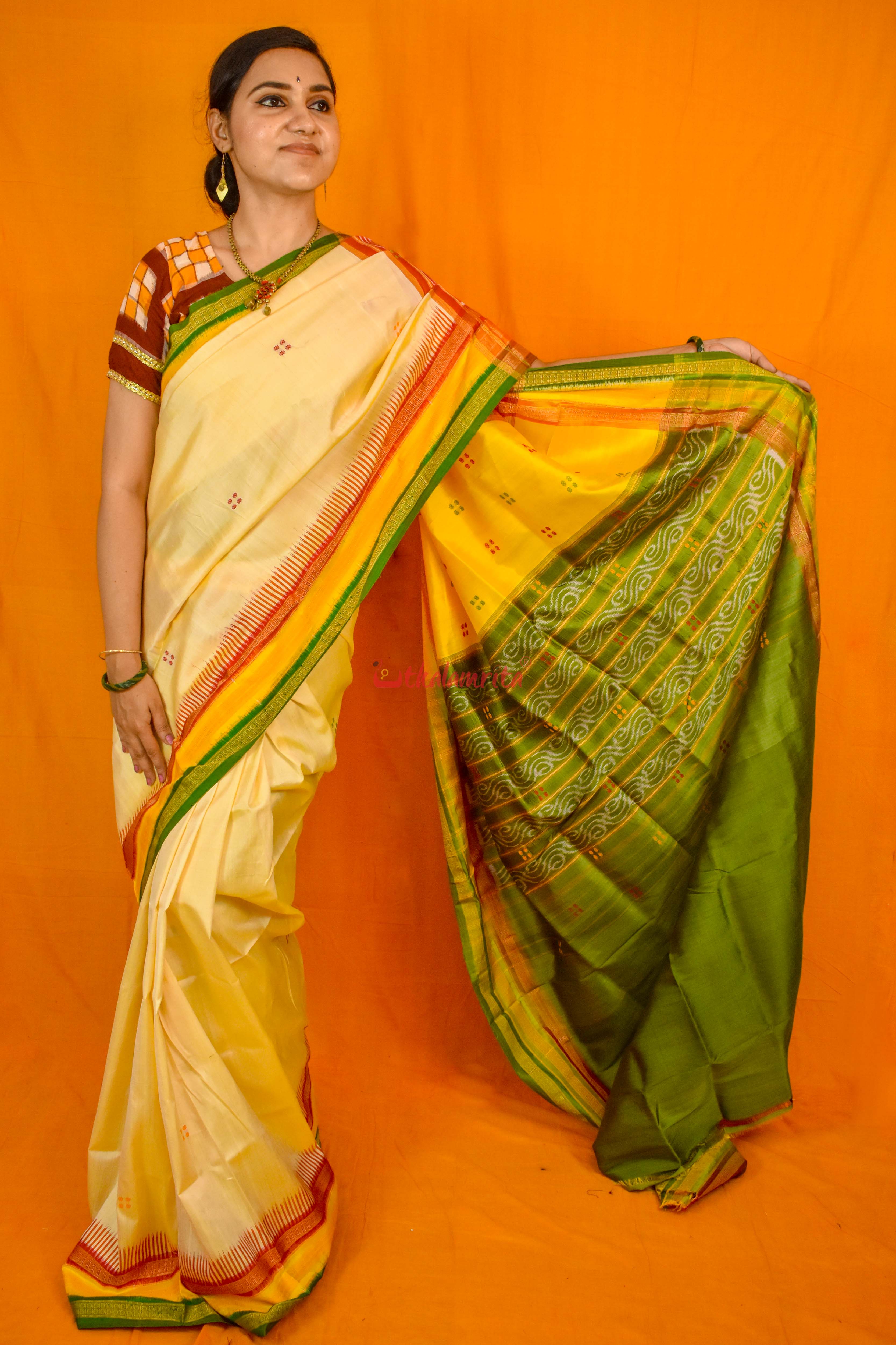 Ghee Kathifera Triple Border Khandua Silk