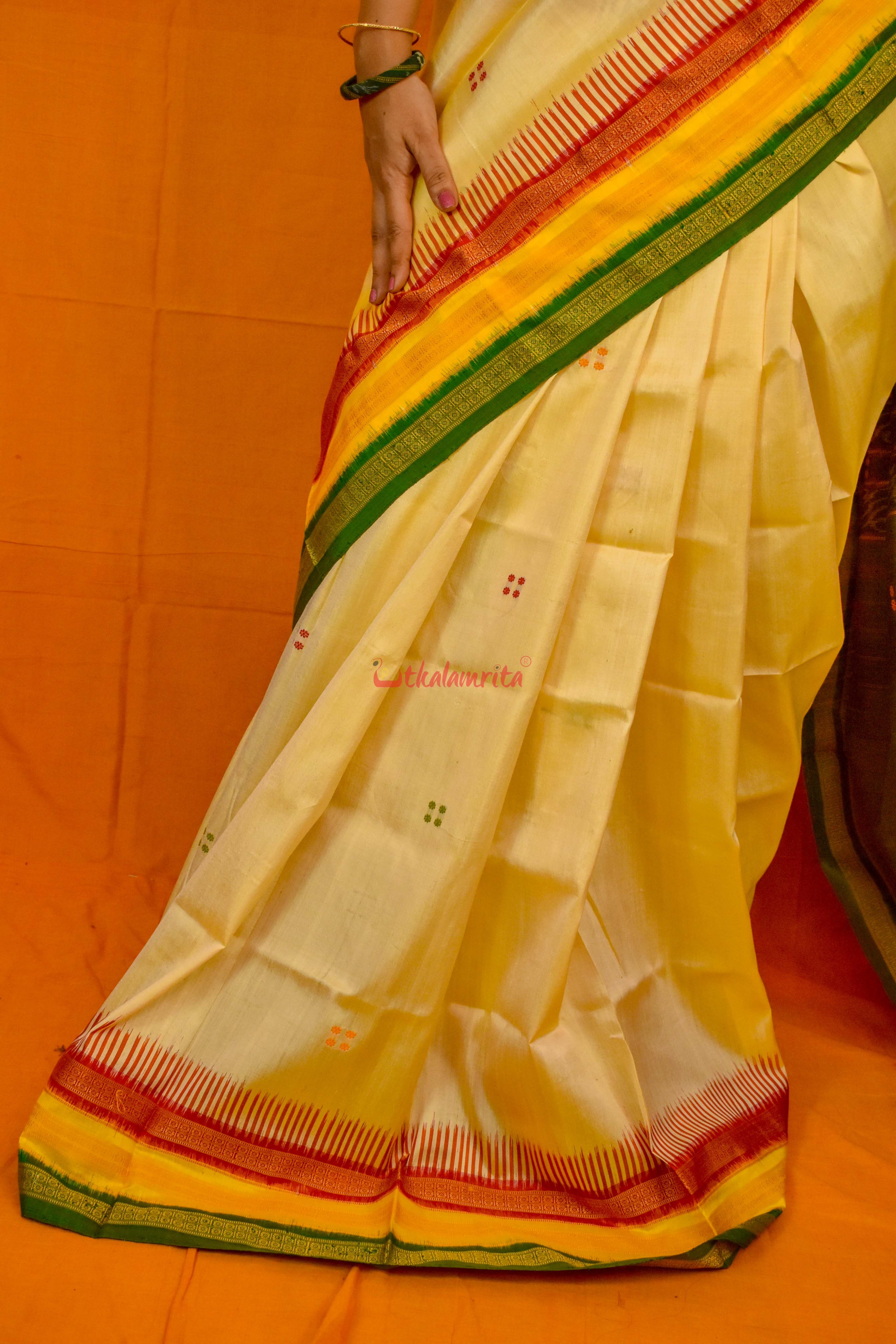 Ghee Kathifera Triple Border Khandua Silk