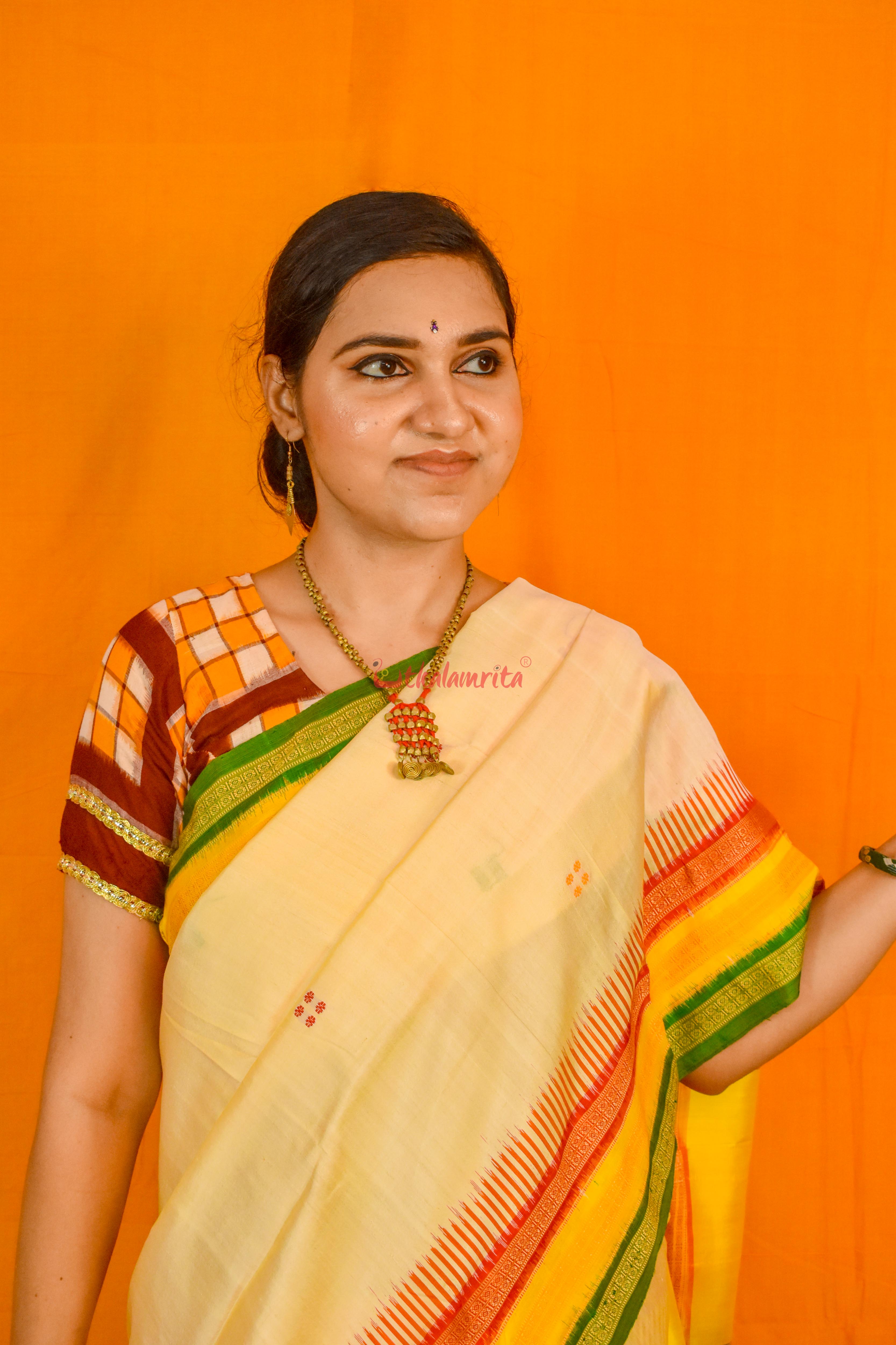 Ghee Kathifera Triple Border Khandua Silk