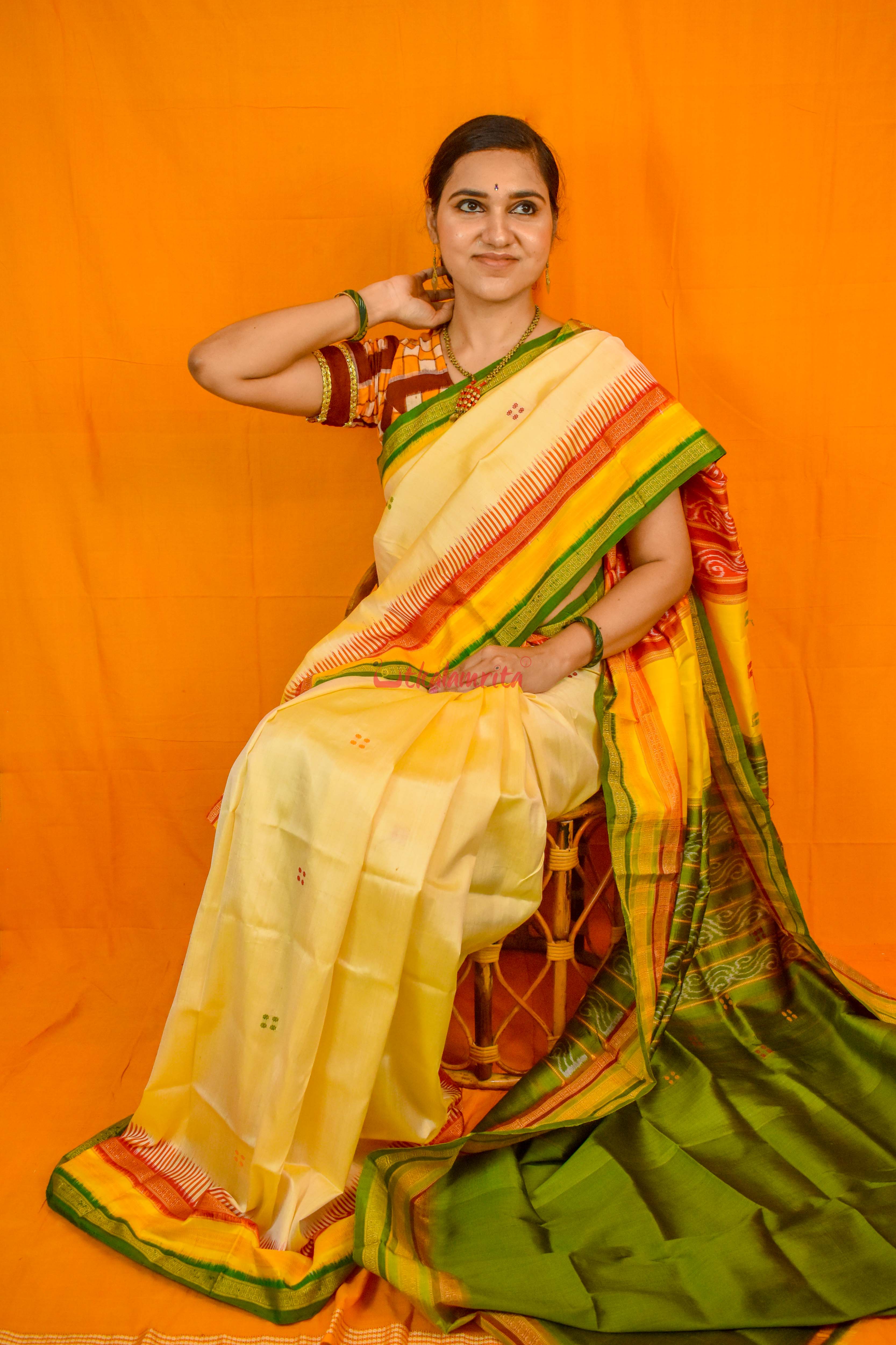 Ghee Kathifera Triple Border Khandua Silk