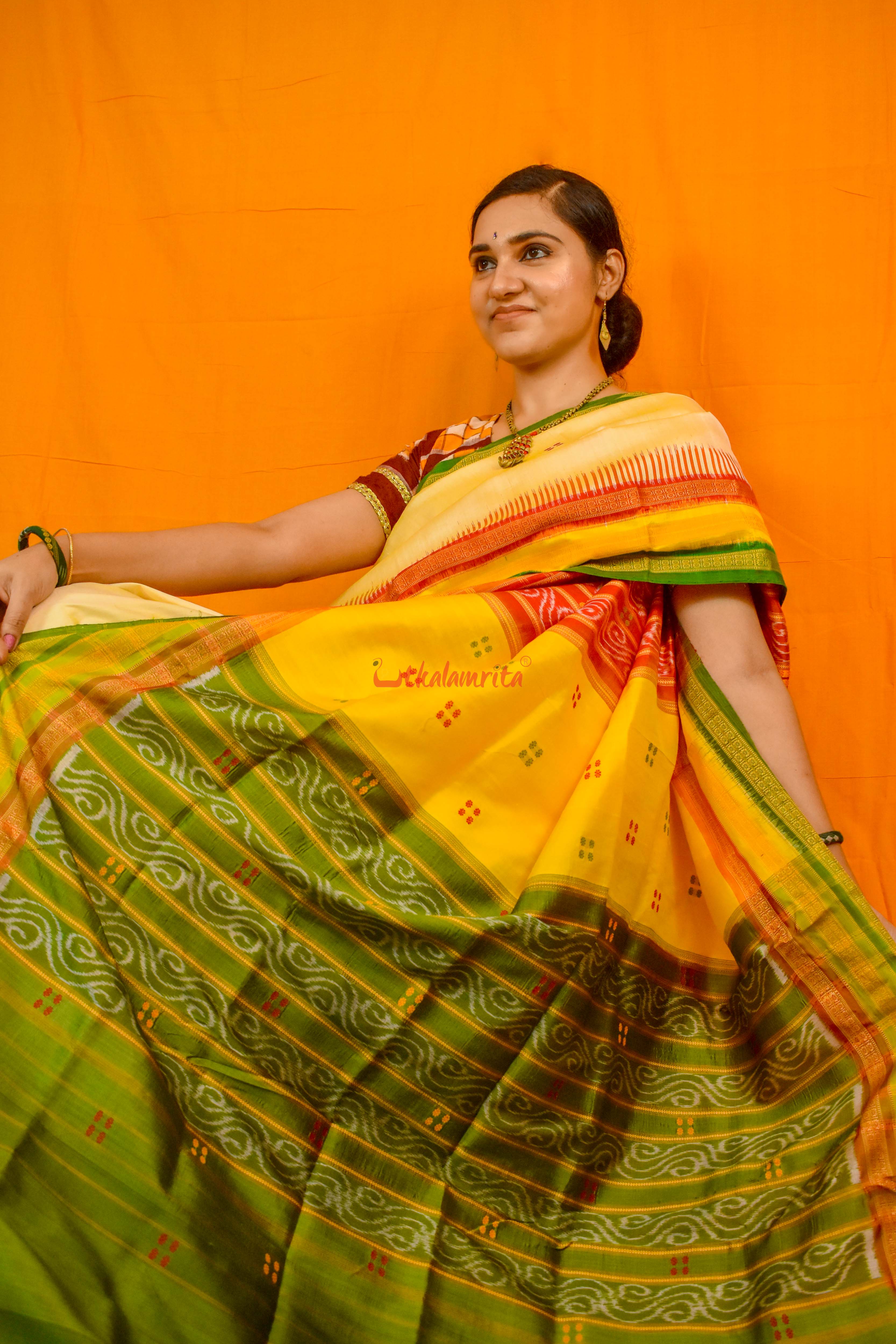 Ghee Kathifera Triple Border Khandua Silk